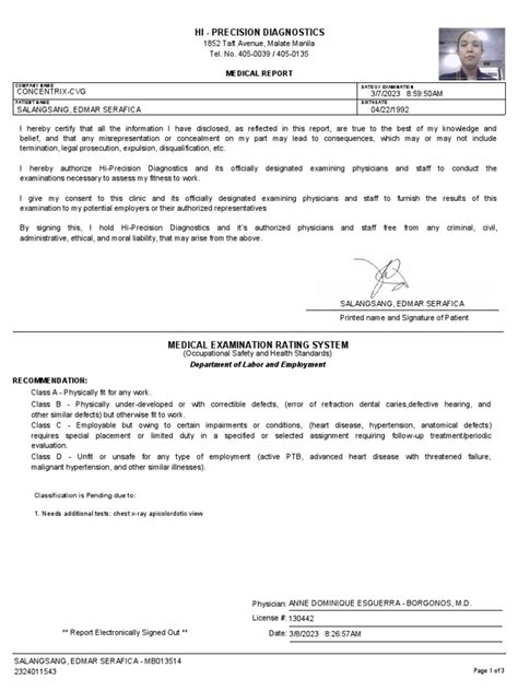 physical exam hi precision